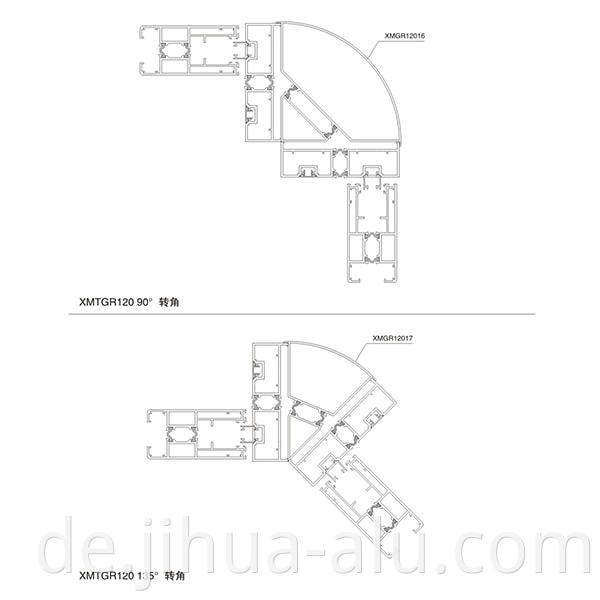 Aluminum XMTGR120-190 Insulated Sliding Doors Assembly Structure